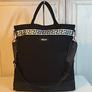 Versace black/silver Canvas Shoulder Strap-Sleeper